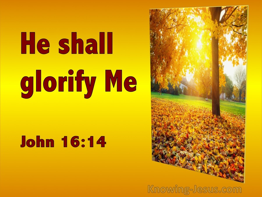 John 16:14 He Shall Glorify Me (utmost)11:29